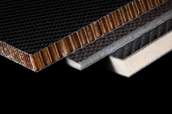 <p>Nomex</p><p>aluminum "honeycomb"</p><p>pre-preg ply</p><p>epoxy or polyimide</p>