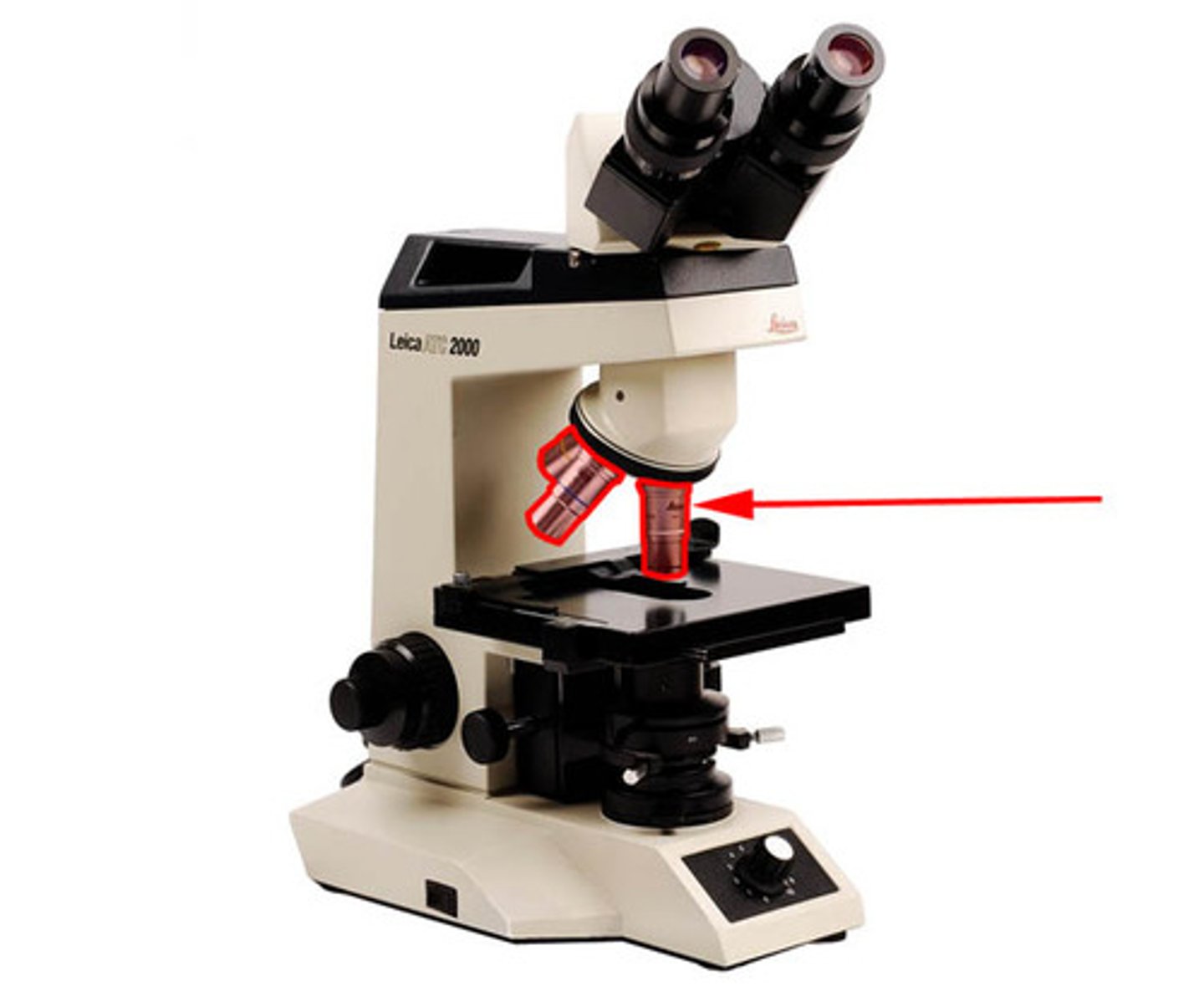 <p>These lenses are attached to the nosepiece. Usually, a compound microscope has four objective lens: scanning (4x), low-power (10x), high-power (40x), and oil immersion (100x). Typical magnifying powers for the objectives are listed in parentheses</p>