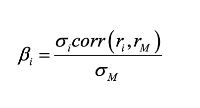 <p>A measure of an asset’s sensitivity to systematic risks.</p><p>Beta measures asset i’s sensitivity to market risk in the numerator and that of the average asset (represented by the market) in the denominator. So the beta coefficient is a unitless measure of <em>relative</em> systematic risk. If an asset moves more than the average because of a market event, its beta will be greater than one. If an asset is less sensitive to market shocks, its beta will be less than one.</p><ul><li><p>A riskless security has  beta of 0.</p></li><li><p>The beta of the market portfolio and its proxies is 1.</p></li></ul><p>Theoretically, the beta coefficient is forward-looking but we usually estimate it with an OLS regression using past data.</p>