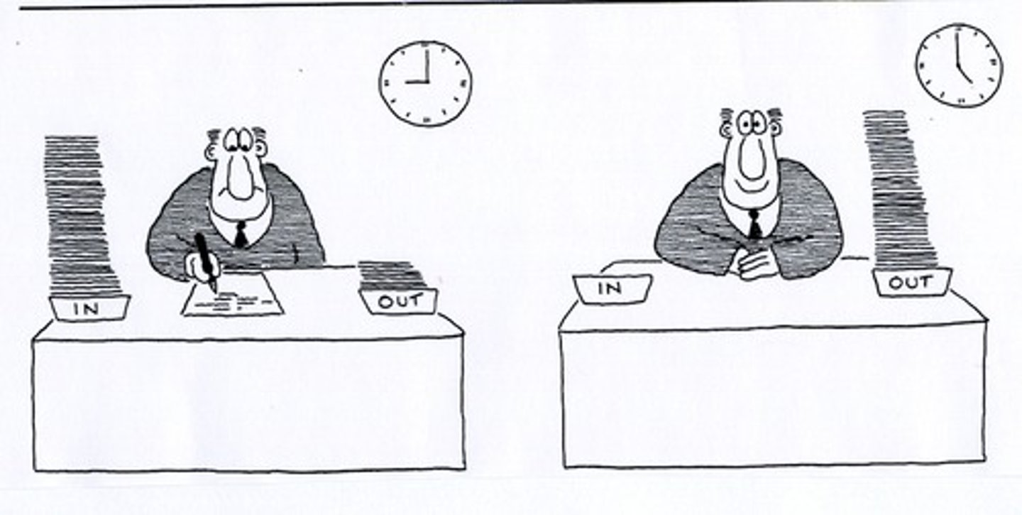 <p>do paperwork</p>