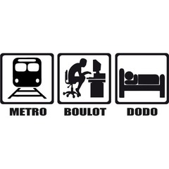 the daily grind of commuting, working, sleeping