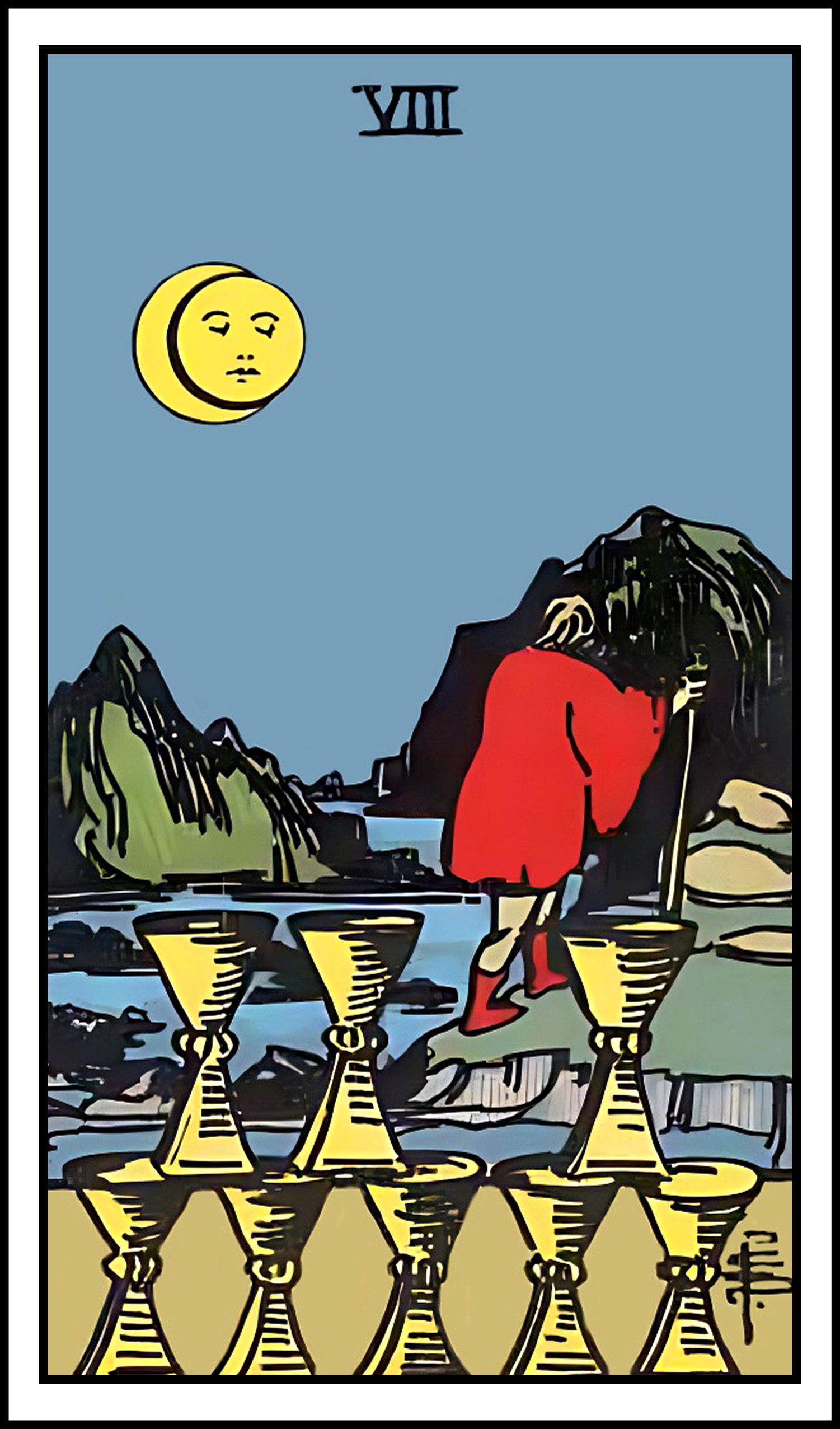 <p>8 of cups</p>