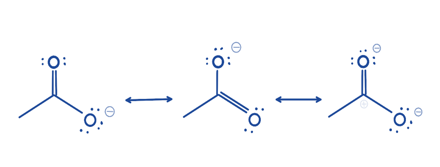 <p>Two or more possible resonance structures to represent a molecule </p>