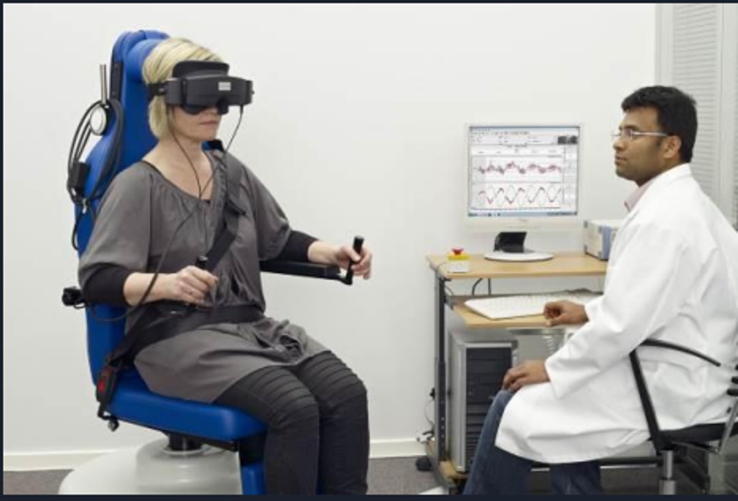 <p>Measurement of nystagmus (eye movements) with special magnifying goggles during various vestibular tests.</p>