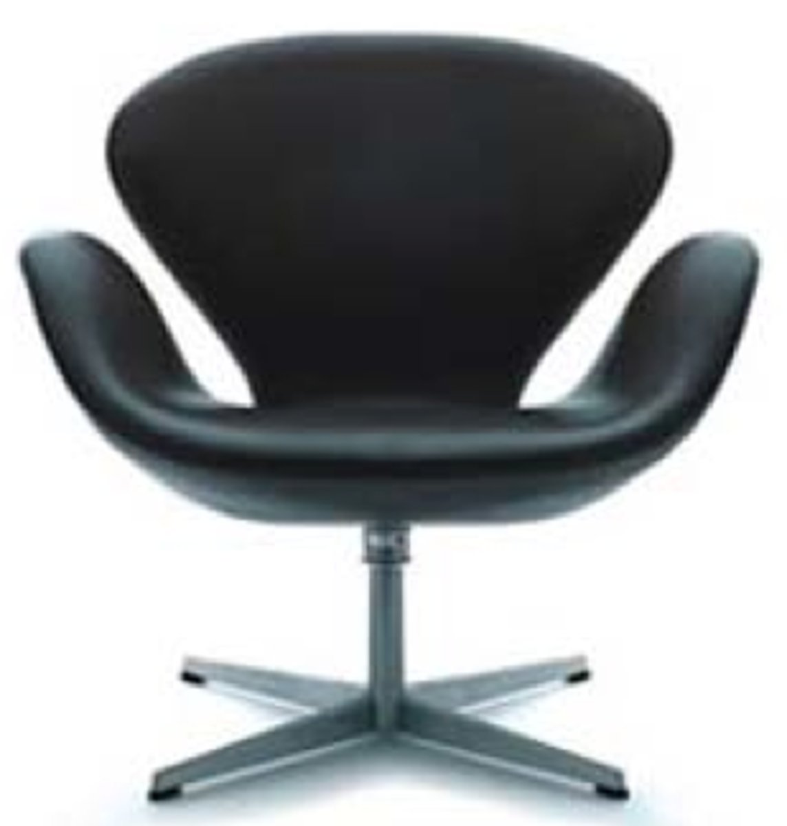 <p>Arne Jacobsen's chair is made of fabric-covered foam on a moulded fibreglass seat, with a swivelling cast-aluminium base. It was designed for Fritz Hansen of Denmark.</p>