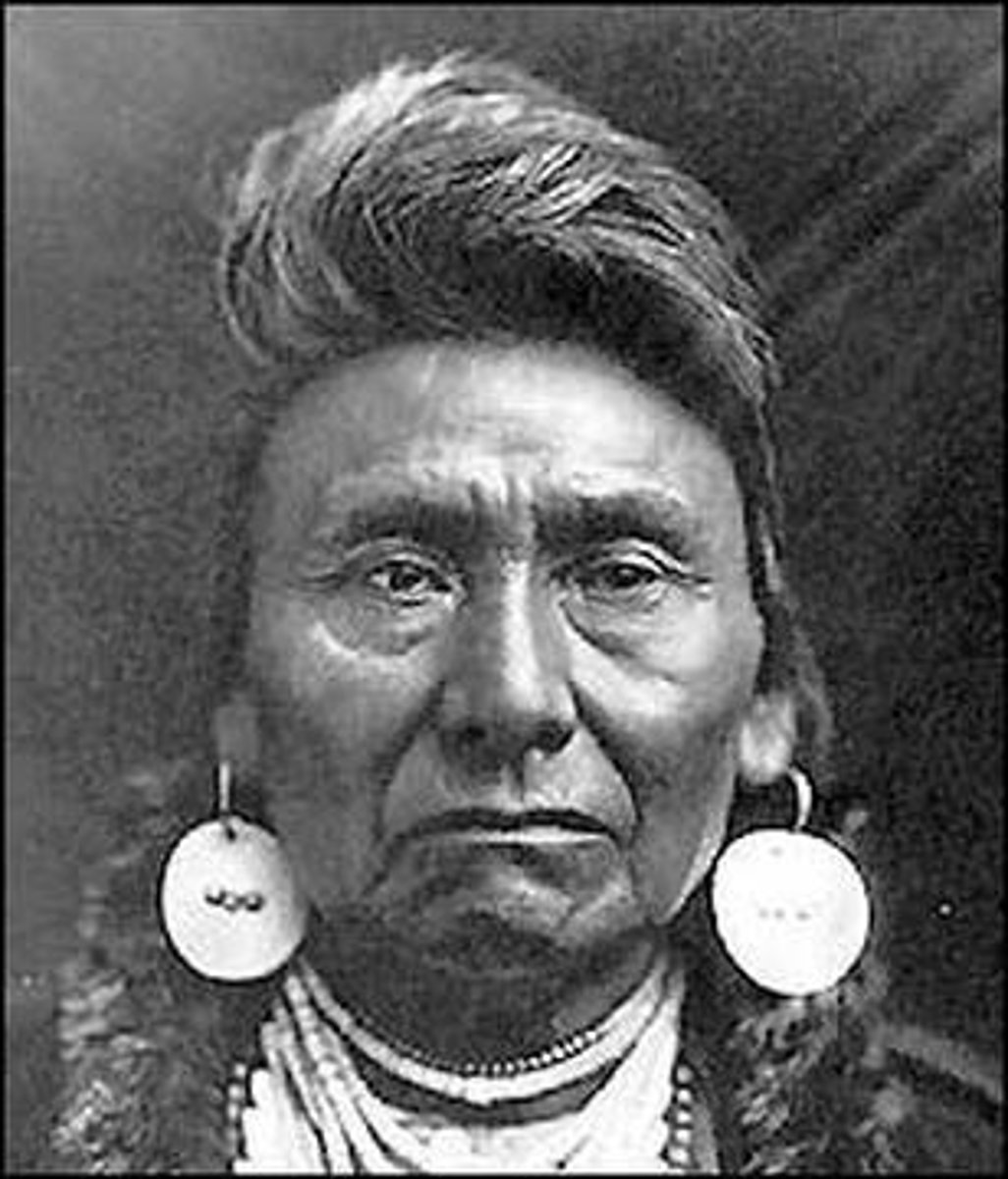 <p>Leader od Nez Perce, a group of indians. He agreed to relocate but after members of his tribe killed a group of settlers, he tried to flee to Canada. Along the way they fought several battles with the pursuing U.S. Army.</p>