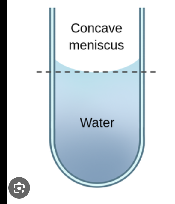<p>when adhesive forces are greater than cohesive forces - molecule binds to surface as much as possible&nbsp;</p>