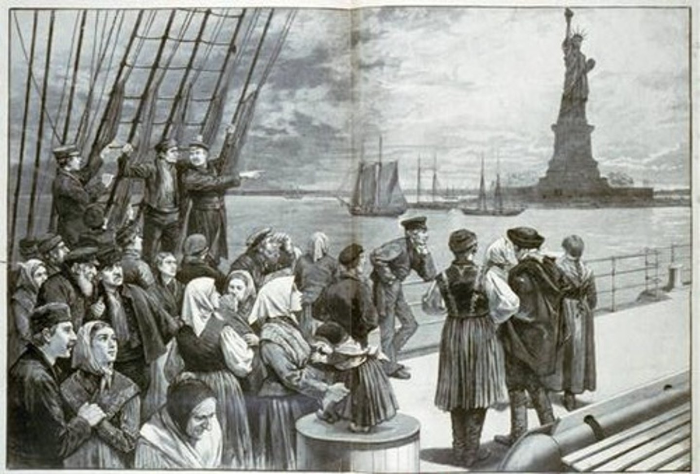<p>old immigrants from northern and western Europe came seeking better life; new immigrants came from southern and eastern Europe searching for opportunity to escape worse living conditions back home and often did not stay in the US</p>