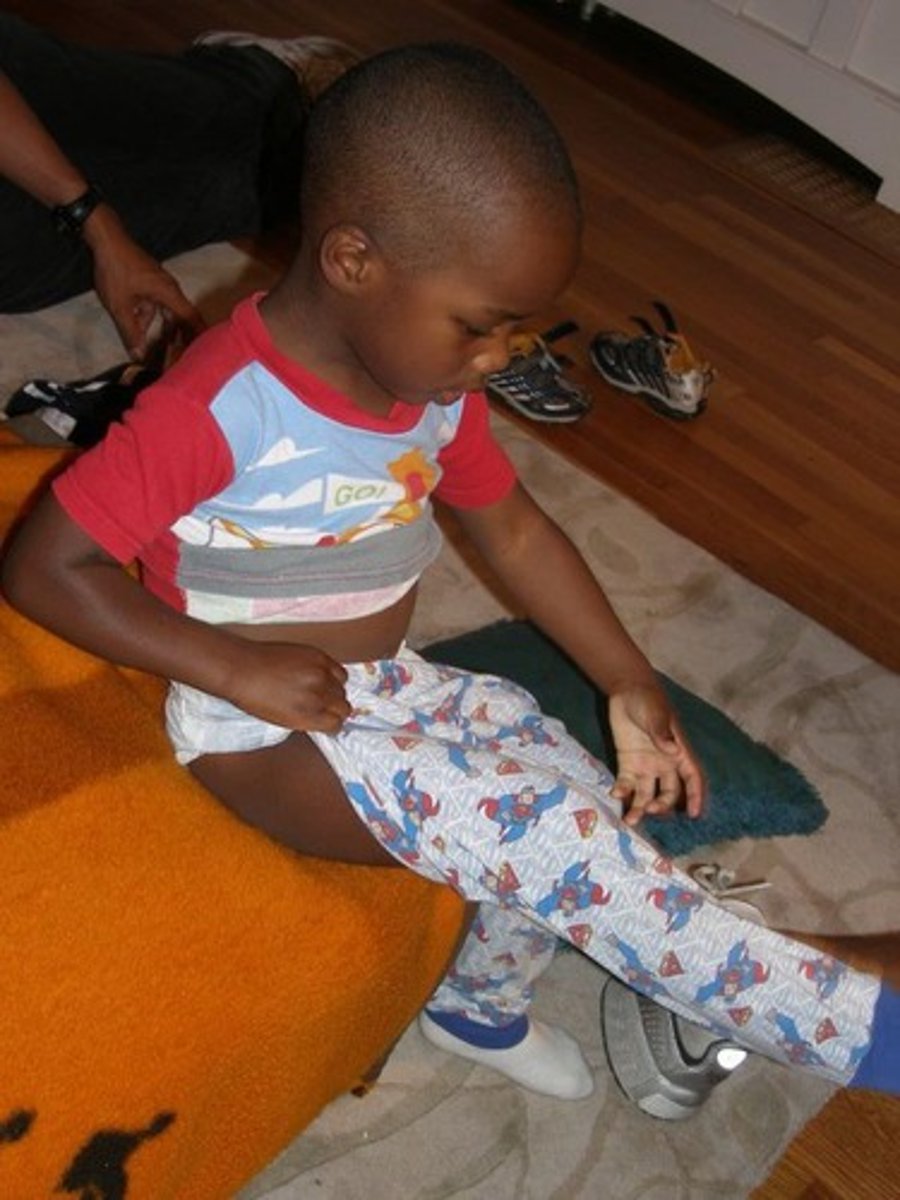 <p>to put on pajamas</p>