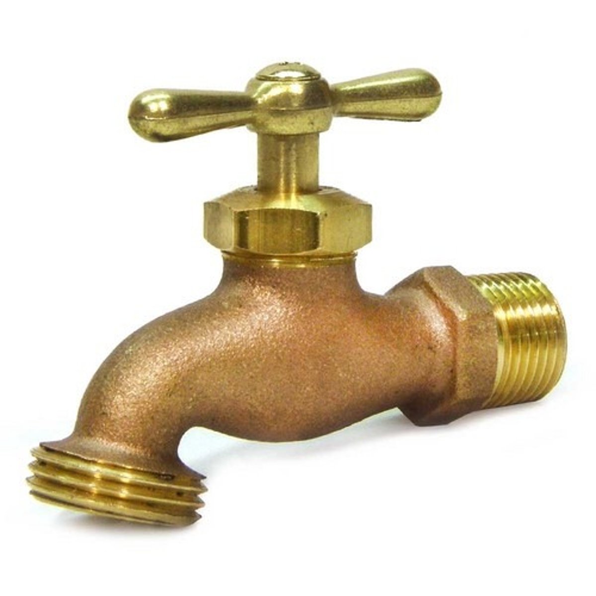 <p>a threaded exterior faucet for attaching a garden hose, often attached to the side of a house at about the height of a sill; also called "hosecock", "sillcock"</p>