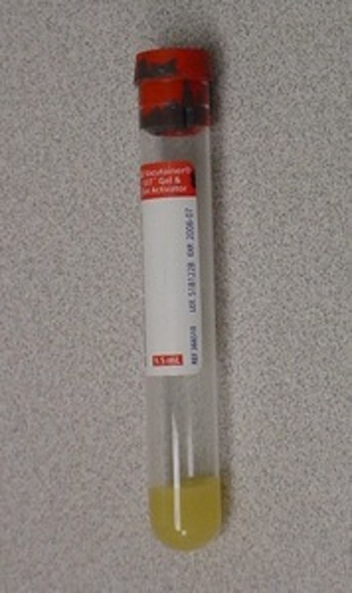 <p>Antibody production</p><p>- Blood plasma minus erythrocytes and fibrinogen</p><p>- Part of blood that contains antibodies</p>
