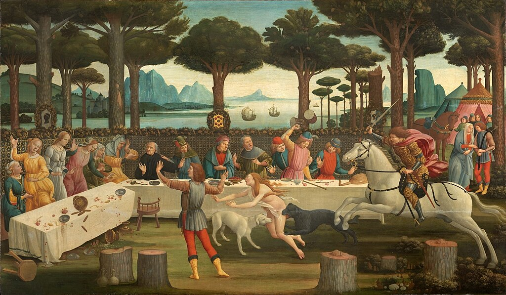 <p>Botticelli. Historia de Nastagio degli Onesti</p>