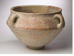 <p>Wide Opening-Handle extends from rim to carinated shoulder-Decorated from carination up</p>