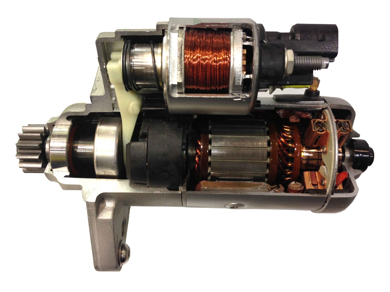 What is the purpose of the starter motor?
