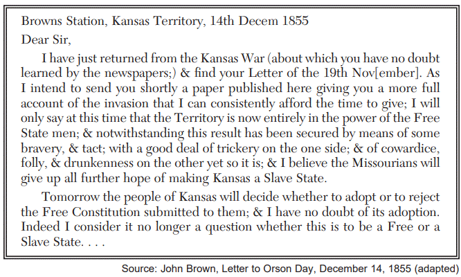 <p>The situation described in this letter led to which outcome?</p>
