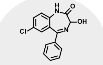 <ul><li><p><span>Active metabolite of diazepam and chlordiazepoxide  Marketed separately</span></p></li><li><p><span>Short acting anxiolytic</span></p></li><li><p><span>Half life 4-8 hrs</span></p></li><li><p><span>Accumulation with chronic use occurs less for this one</span></p></li></ul><p></p>