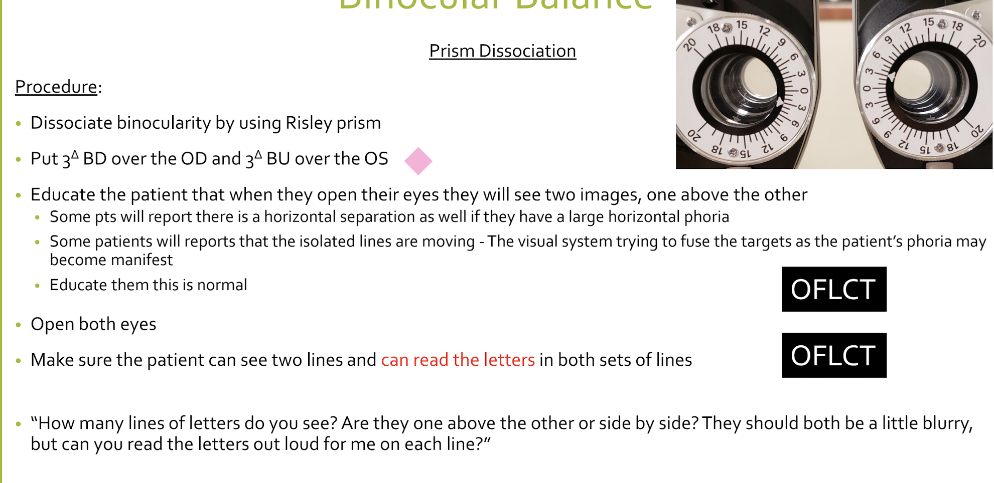 <p>REVIEW/STUDY <br>3 BD for OD ,, 3 BU for OS </p>