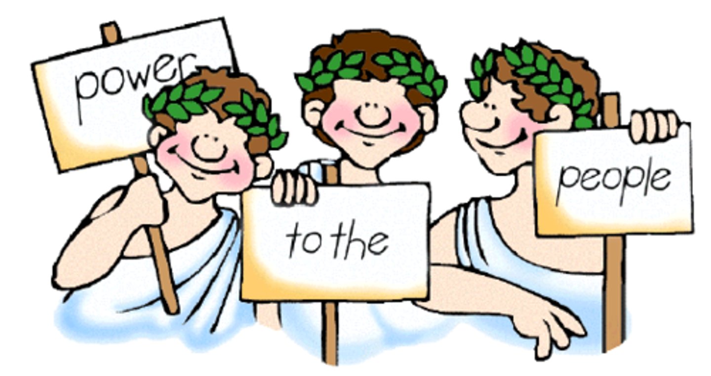 <p>a type of government in which people rule themselves</p>