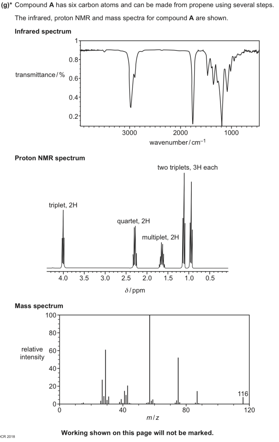 <p>Work out the structure of compound A</p>