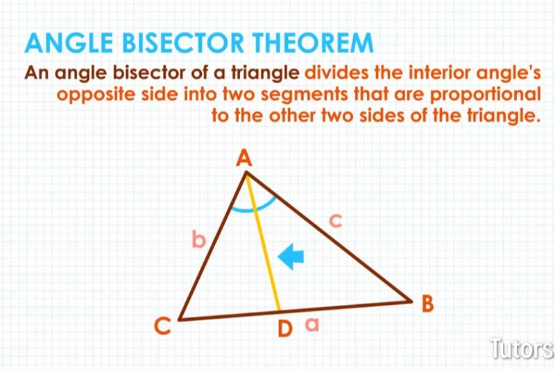 <p>If a ray bisects an angle of a triangle, it divides the opposite side into segments that are proportional to the adjacent sides.</p>