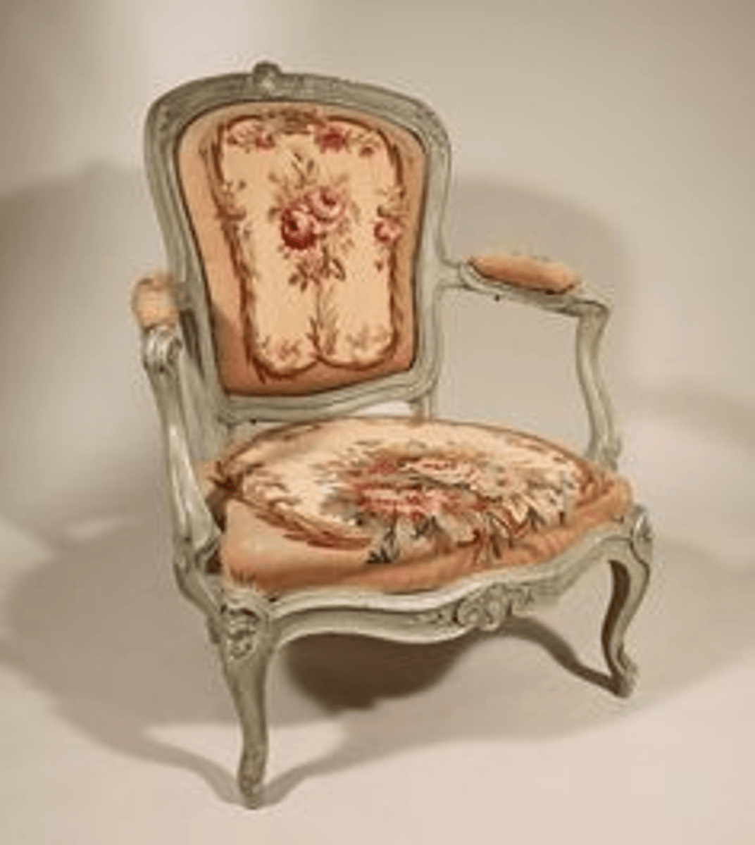 <p>French Rococo (Louis XV)</p><p>a small chair with a concave back and cabriole legs</p>