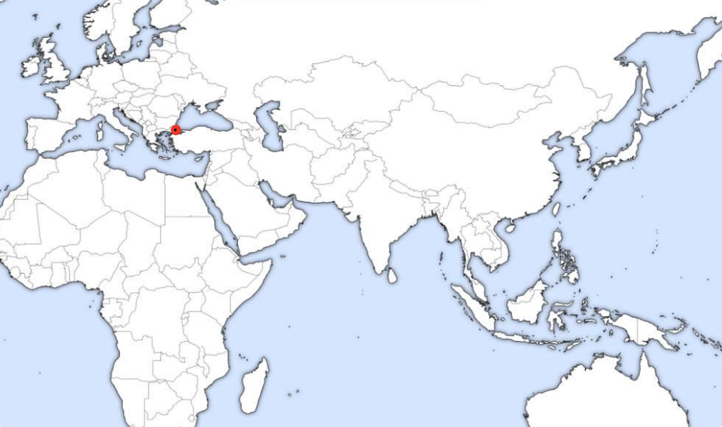 <p>In a small land connection under the black sea</p>