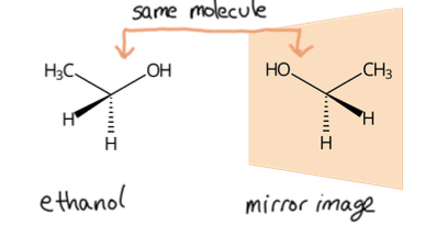 <p>➤ Achiral molecule can be superimposed on its mirror image (socks)</p>