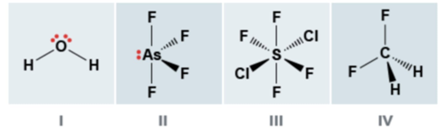<p>I- Polar</p><p>II- Polar</p><p>III- Nonpolar</p><p>IV- Polar</p>
