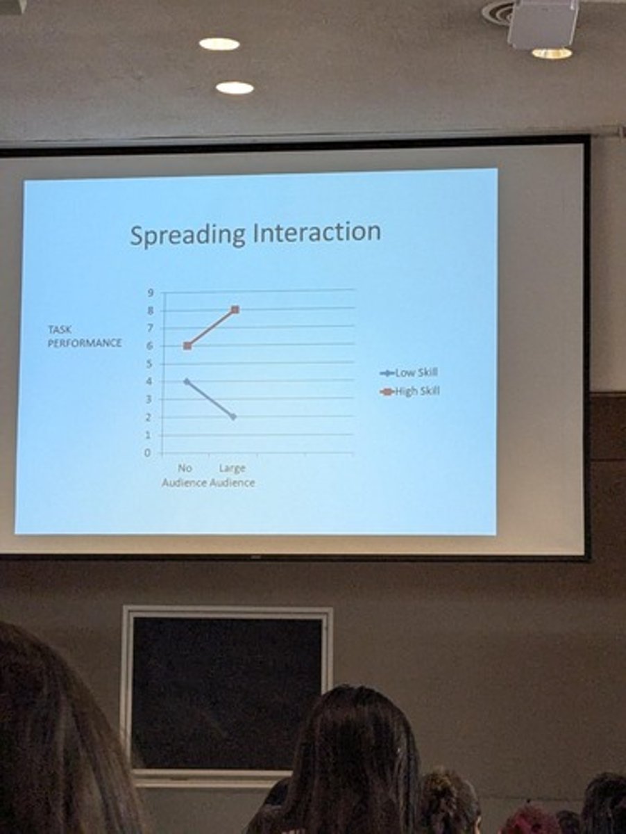 <p>An interaction where the effect of performance on behavior depends on pre-existing skills.</p>