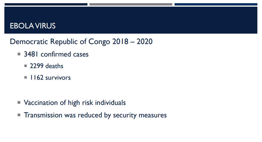 <p>The major Ebola outbreak occurred in the Democratic Republic of Congo (DRC between 2018 and 2020. How was it taken care of?</p>