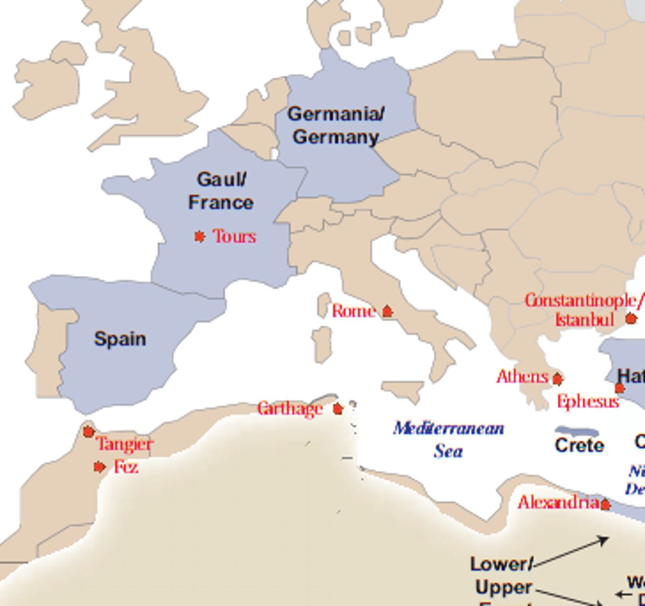 <p>France's Roman province; Julius Caesar led a 10-year-long campaign here</p>