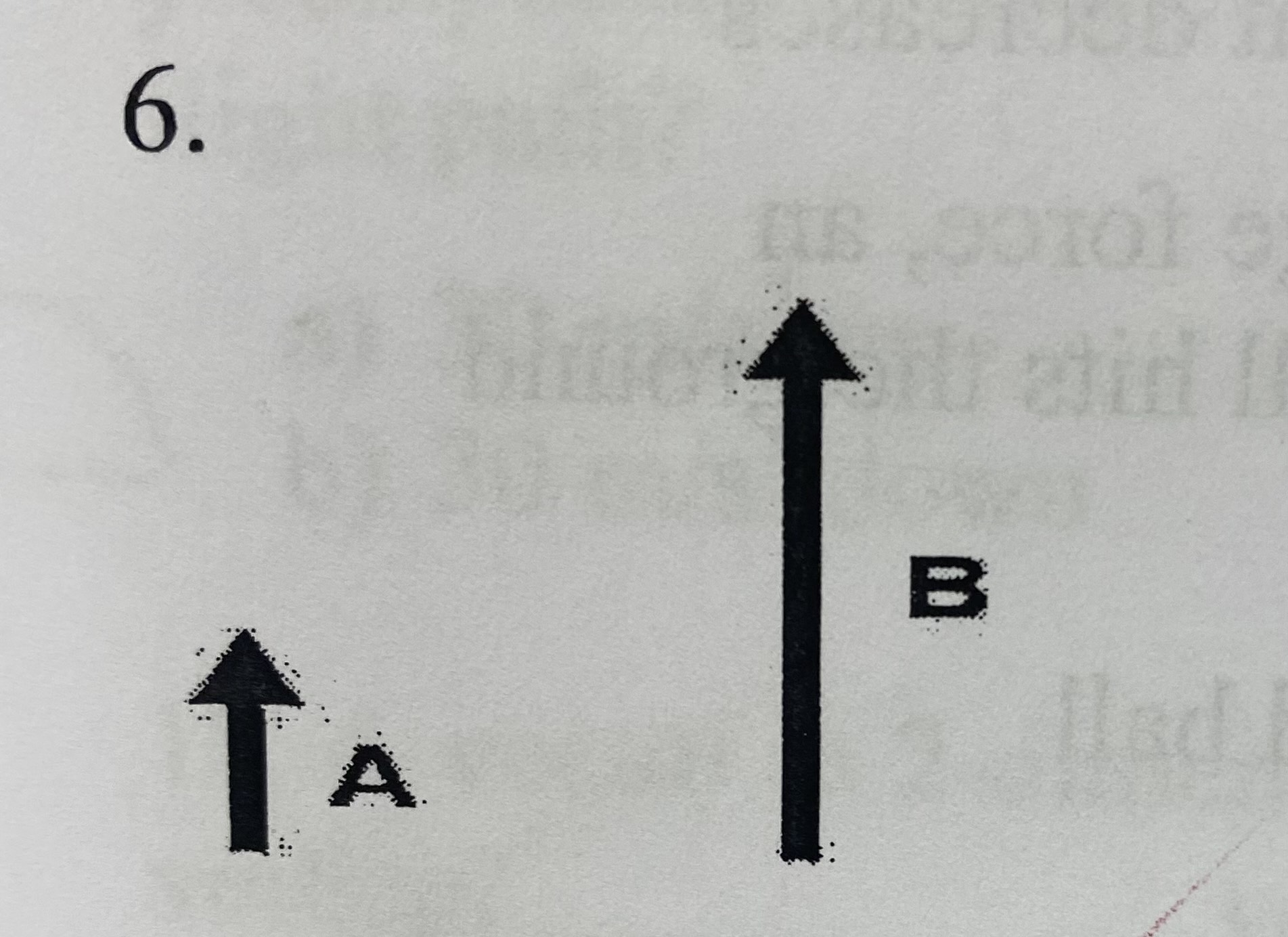 <p><strong>What is true about vector A and B as you see them above?</strong></p><p>(a) they have a different direction and the same magnitude</p><p>(b) both direction and magnitude are the same</p><p>(c) they have the same direction and a different magnitude</p><p>(d) they have no direction and no magnitude</p>