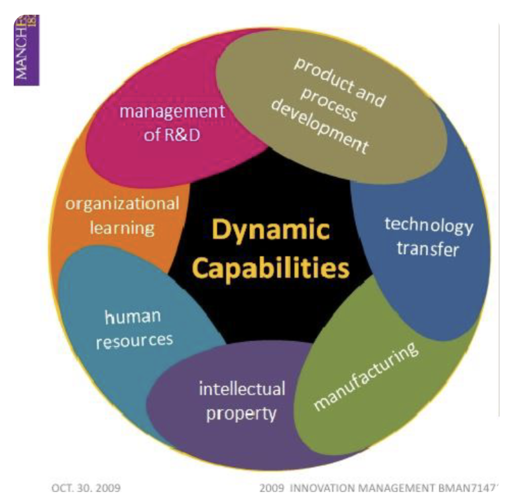 <p>components of dynamic capabilities </p>