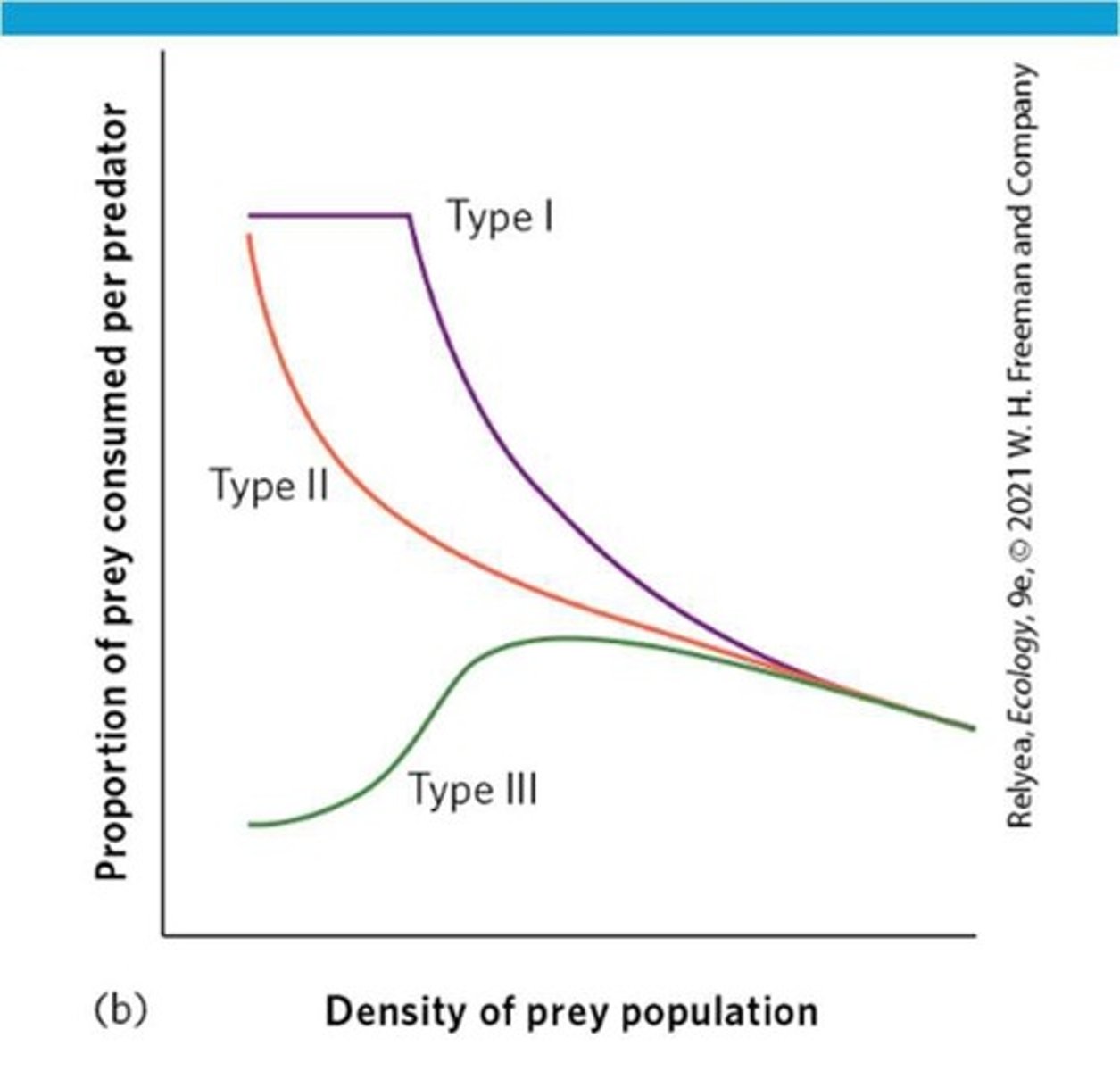<p>Results in a constant proportion of prey being consumed prior to satiation, with predator's prey consumption rate increasing linearly with prey density until satiation.</p>