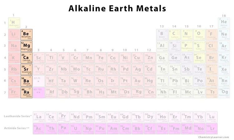 <p>the second group in the periodic table</p>