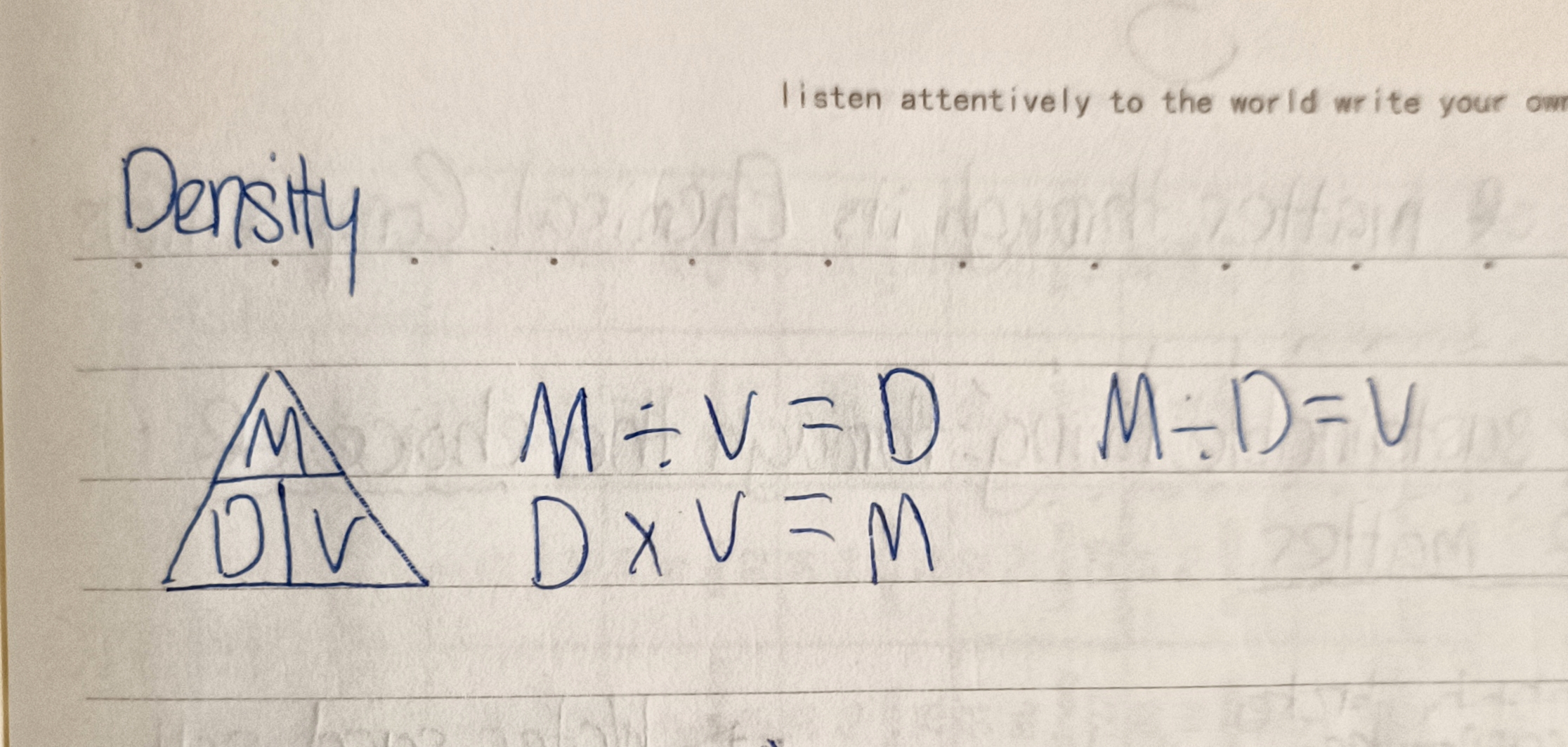 <p>Mass divided by volume and to 3 sf. </p>