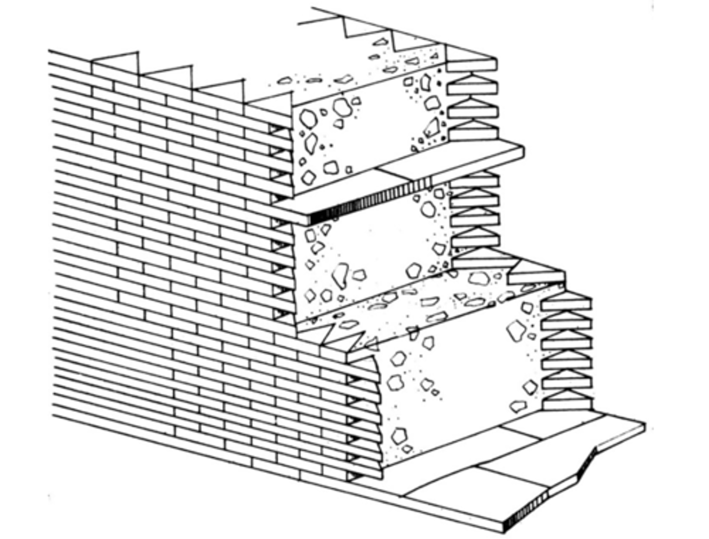 <p>a type of natural cement, the Romans made this cement with ash that was blown out of the volcano Vesuvius. it is waterproof and hardens even when it is wet</p>