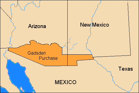 <p>Where Franklin Pierce paid Mexico $10 million for a portion of Mexico that allows the U.S. to build a S<span>outhern transcontinental railroad</span></p>