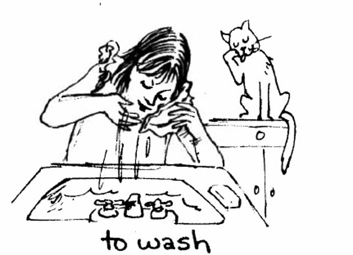 <p>to wash oneself</p>