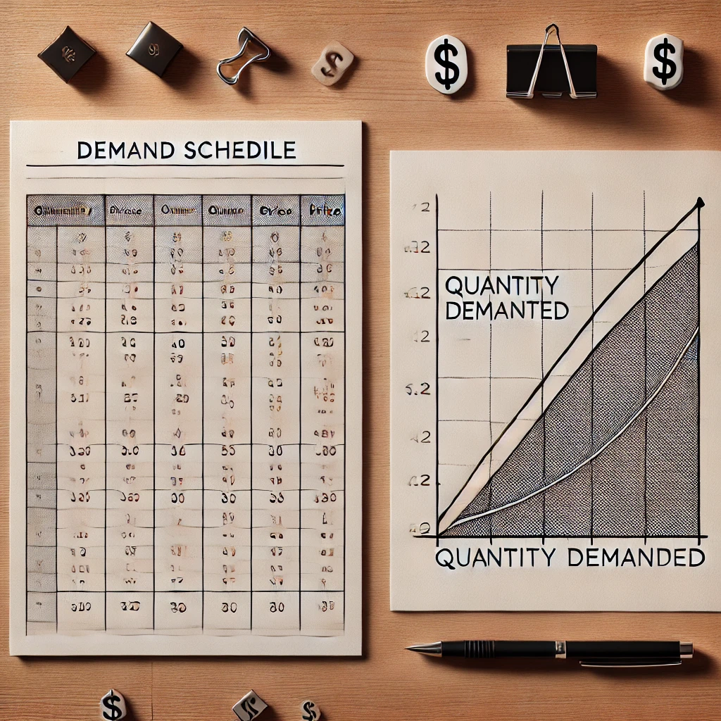 <p><span style="color: yellow">What is a demand schedule? Can the data in the schedule be plotted on a graph? What will the resulting graph look like? Give and example.</span></p>