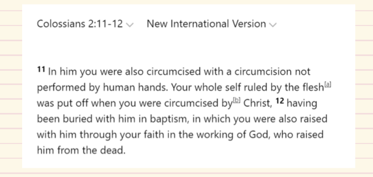 <ul><li><p><span>Greatest Commission: 'Go make disciples…baptising them in the name of the Father, son and Holy Spirit': infants are included in this.</span></p></li><li><p><span>John 3:5: 'no one can enter the kingdom of God without being born of water and Spirit.'</span></p></li><li><p><span>Examples of apostles in the bibles baptising the whole household. Include counter of lowered infant mortality.</span></p></li><li><p><span>Related to circumcision in the Old Testament.</span></p></li></ul><ol><li><p><span>Jesus was baptised.</span></p></li><li><p><span>Acts 16: ‘household’ was baptised, including children. This was on the authority of Jesus by the apostles.</span></p></li></ol><p style="text-align: start">Circumcision is done just after birth: baptism is regarded as a spiritual circumcision and the Christian equivalent</p>