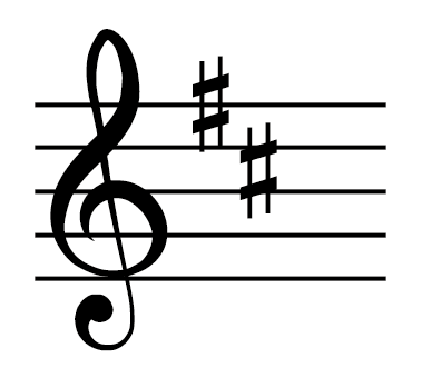 <p>Key with two sharps</p>