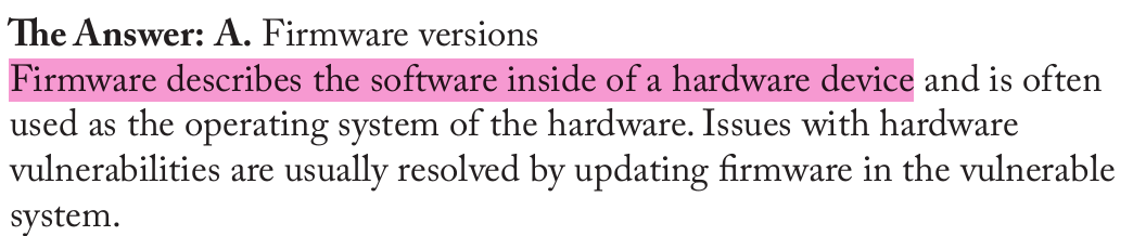<p>Firmware versions</p>