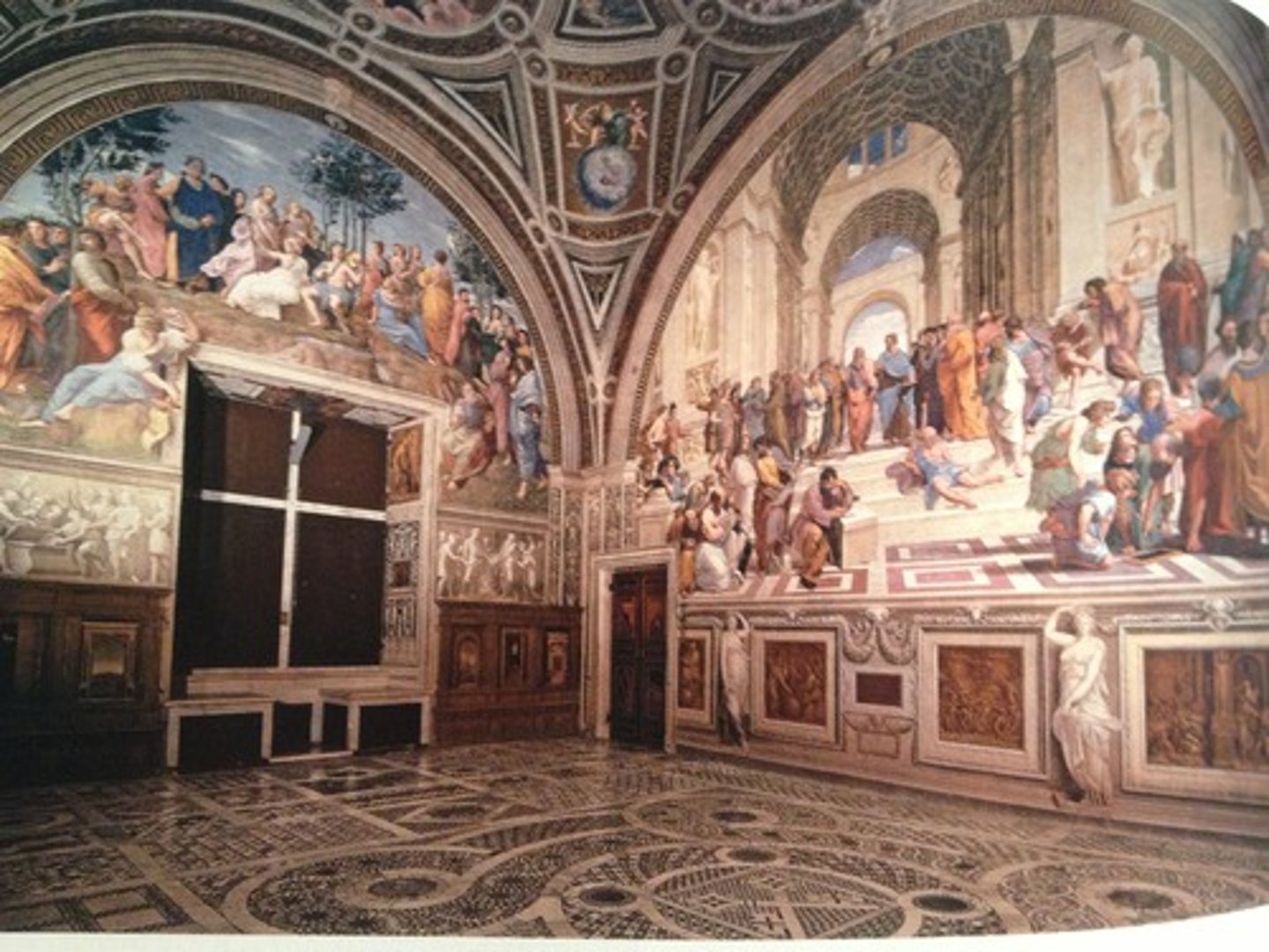 <p>1508-1511. Fresco. The Vatican, Rome, Italy.</p><p>Four sectors of knowledge: </p><p>1. Theology</p><p>2. Poetry</p><p>3. Justice</p><p>4. Philosophy</p>