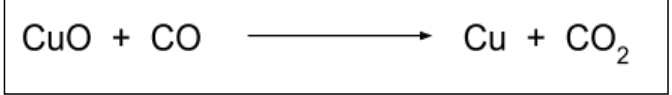 <p>Carbon monoxide, CO</p><p><span>The carbon is easily </span><strong>oxidised</strong><span> from +2 to +4.</span></p><p></p>