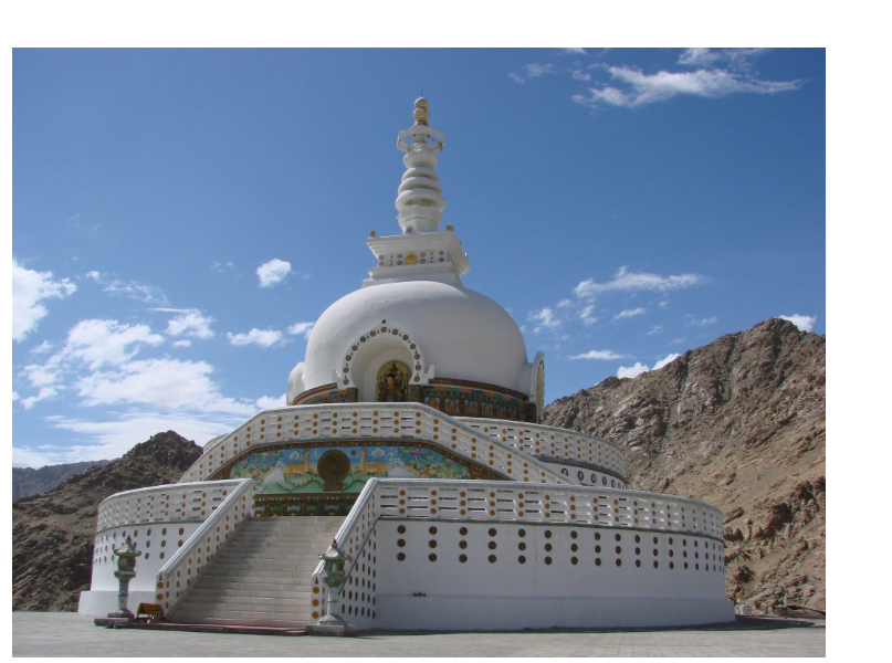 <ul><li><p>In Buddhist architecture, a monument made of earth and/or stone and containing sacred relics</p></li></ul><ul><li><p>are monuments to the memory of the Buddha and are bural mounds for the relics of other important persons</p></li></ul><p></p>