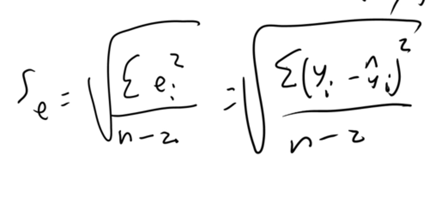 <p>The mean of the residuals is always 0.</p><p>The standard deviation of residuals is given by the following formula:</p><p>The standard deviation of residuals indicates a typical residual value. In computer output, it's given by S.</p>