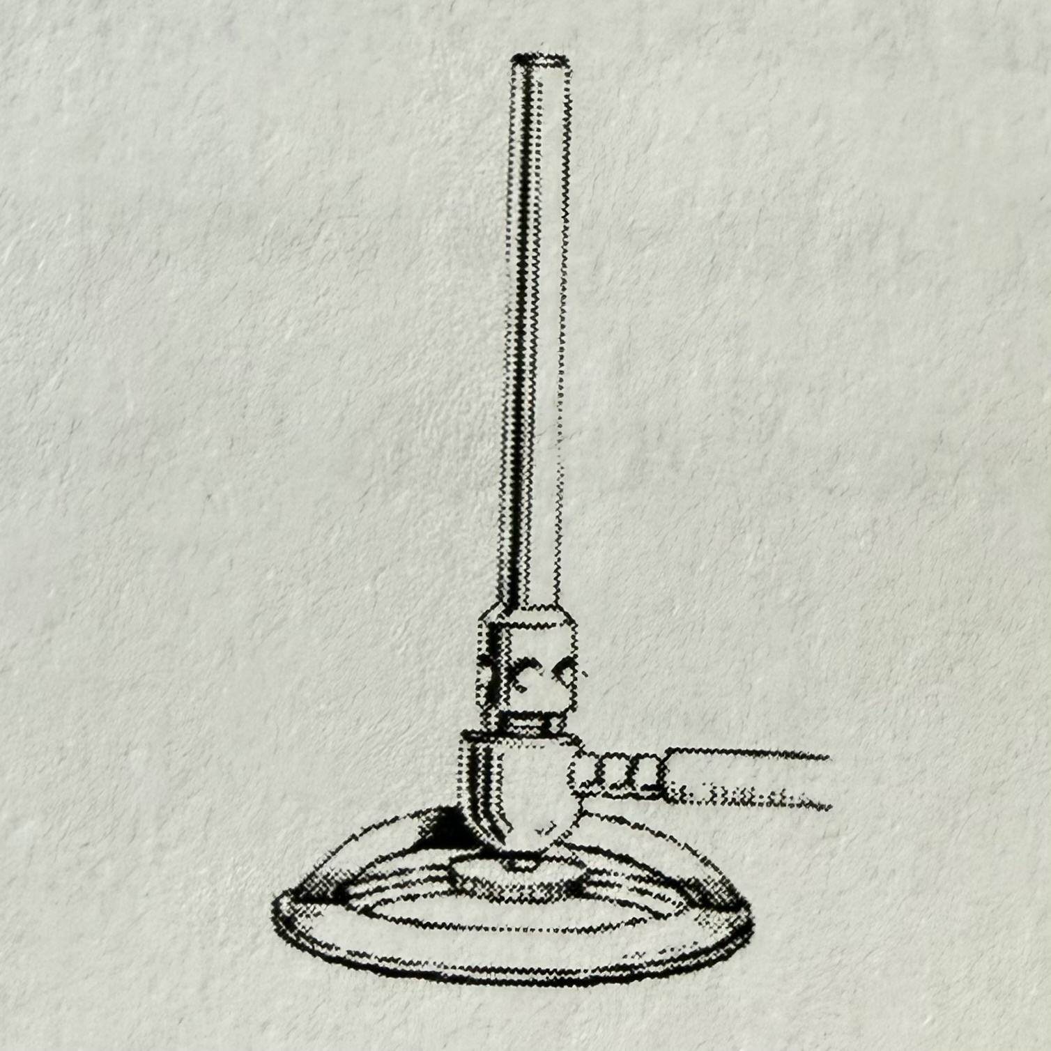<p>Gas burner that produces a single open flame for heating, sterilization, or combustion.</p>