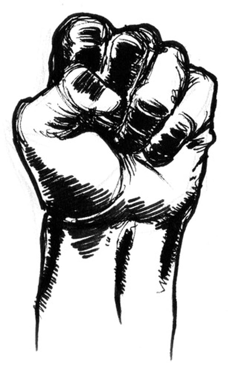 <p>to fight (for/against)</p>