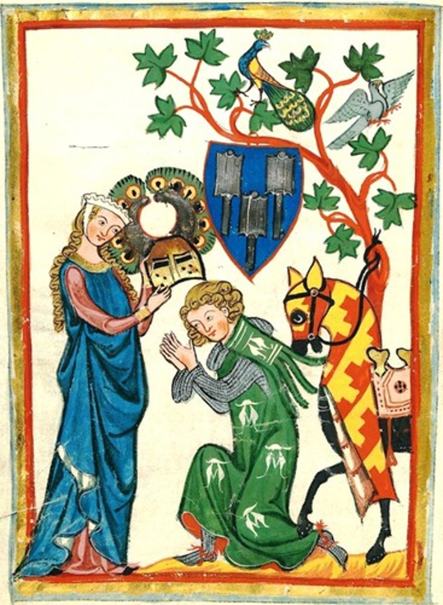 <p>Code of conduct for knights during the Middle Ages.</p><p>Ideals of knightly virtues, honour and of courtly love; came to known as 'gentlemanly conduct.'</p>